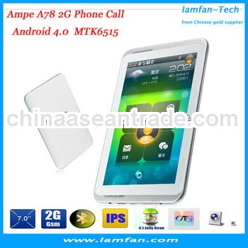 7" Ampe A78 GPS Tablet PC 2G GSM 3G WCDMA Phone Call Bluetooth, Wifi, OTG, Dual Camera