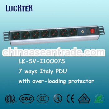 7 Ways Italy socket PDU with over-loading protector