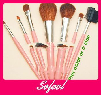 7pcs pink makeup brushes customized design brushes