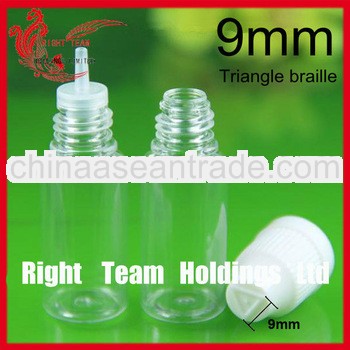 9mm triangle braille 10ml plastic e liquid bottle with SGS TUV