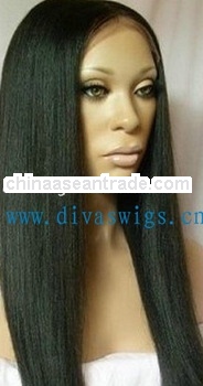 African american people black yaki straight human hair full lace wig