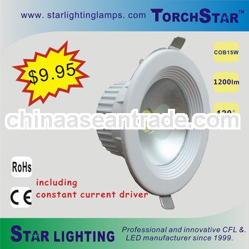 Aluminium body recessed ceiling light 15W