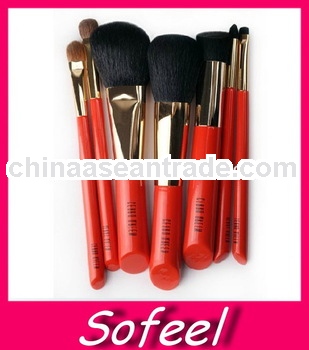 Animal Hair Red Handle Makeup Brush Set Free Sample