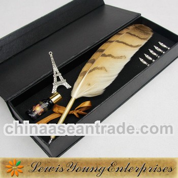 Antique owl feather quill pen for kids