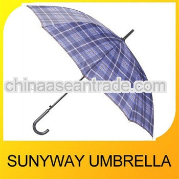 Auto Open Stick Rain Umbrella Wtih Plaid