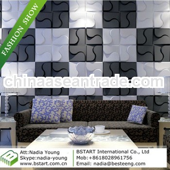 BST fireproof waterproof 3d wall panel, PC material