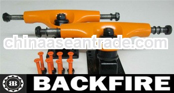 Backfire 5" NEW TURBO SKATEBOARD TRUCKS ORANGE/BLACK+8PCS 1" HARDWARE SCREWS SET ORANGE