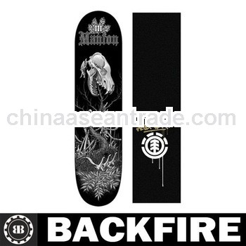 Backfire MANTON SKATEBOARD DECK DOG SKULL BLACK 7.75 ELEMENT COMPLETE