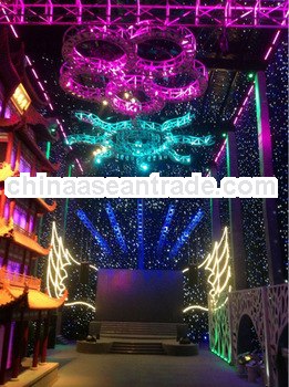 Beautiful 8chs rgbw 6m*3m christmas waterfall star led curtain light with dmx512 and sd card