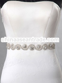 Beautiful Wave Pattern Silver Crystal Beaded Belts