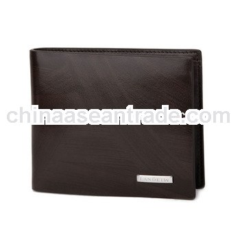 Best selling pure leather brown color ID window men money pocket purse