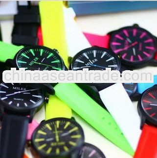 Big face Jelly silicone lady watch