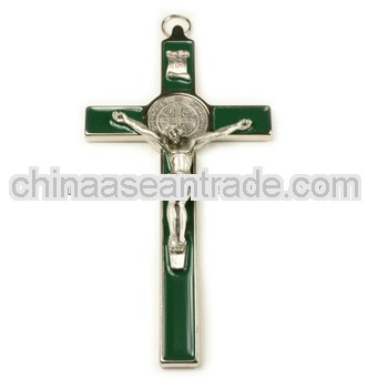 Big size silver plated religious cross wall crucifix