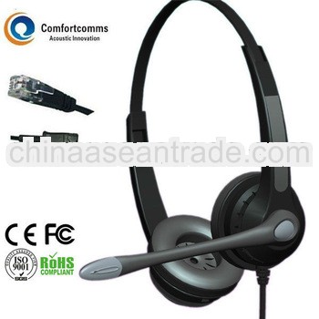 Binaural call center headsets with rj11 plug HSM-902RPQDRJ