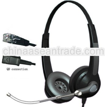 Binaural call center telephone RJ9 headsets with Voice Tube HSM-902TPQDRJ