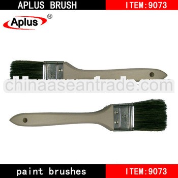 Black Bristle Paint Brush wooden handle with hanging hole