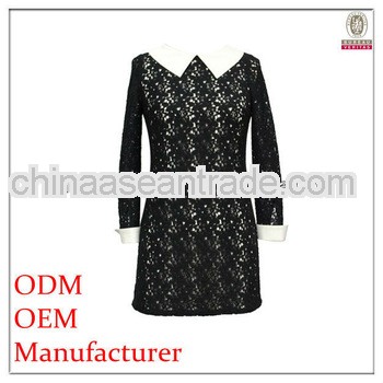 Black Lace Elegant Office Ladies Dresses