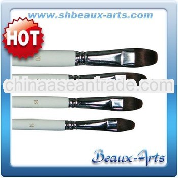 Black Taklon Brush with Short,white lacquered handle