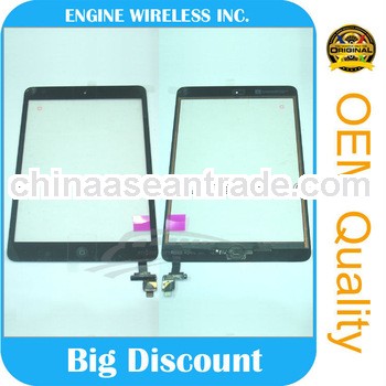 Black Touch Screen Glass Digitizer IC Chip Front Lens Replacement For iPad Mini digitizer