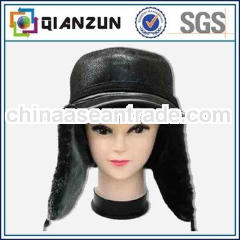 Blank Leather Faux Fur Winter Caps With Visor Wholesale