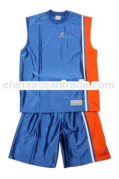 Blue 100% Polyester Dry Fit Basketball Sportswear Jersey