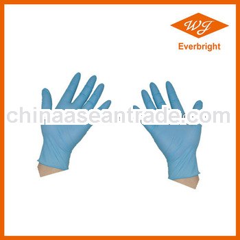 Blue Industrial Use Nitrile gloves with CE/ISO mark with good Elasticity