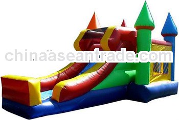 Bouncy Colorful Slide Inflatable Castle