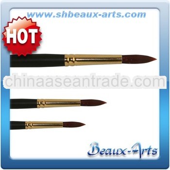 Brown synthetic Round Oil Paint Brushes/Brass/Long,Black Handle