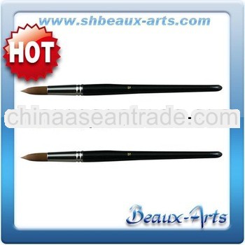 Brush Manufacturer-Brown Synthetic Brushes-Long, Black Lacquered Handle