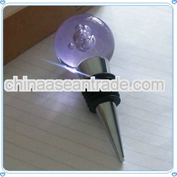 Bubble Crystal Purple Ball Wine Stopper for Business Gifts