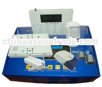 CID PSTN/GSM safe house alarm system home security systems LCD monitored alarm