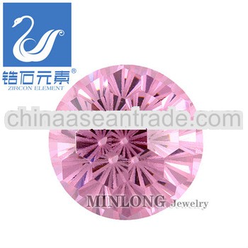 CZ-1158 Round Sparking Pink Diamond Cubic Zirconia CZ Stones