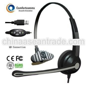 Call center mini usb headset with noise cancelling microphone HSM-900FPQDUSBC