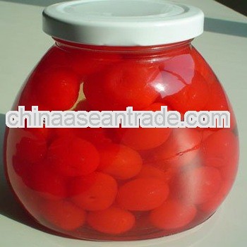 Canned cherries jars blue in syrup 3000ml in China with stem 2013