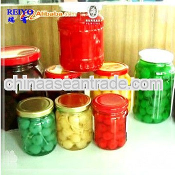 Canned cherries jars blue in syrup 4250ml in China with stem 2013