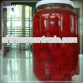 Canned cherries jars blue in syrup 720ml in China with stem 2013