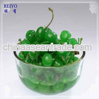 Canned cherries jars blue in syrup 820ml in China with stem 2013