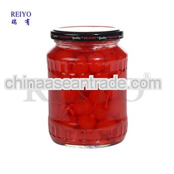 Canned dark cherries red in syrup 850ml jars in China without stem 2013