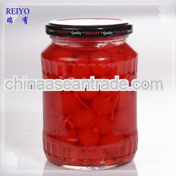 Canned jars cherries blue in syrup 425ml in China with stem 2013