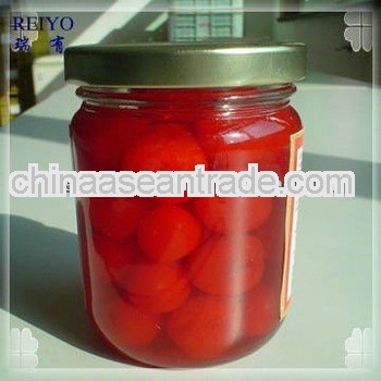 Canned jars cherries blue in syrup 850ml in China with stem 2013