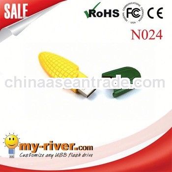 Cartoon new design corn shaped plastic usb flash disk 256mb USB Flash Drive food usb