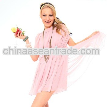 Cecilia Chiffon Sleeveless Dress Powder Pink