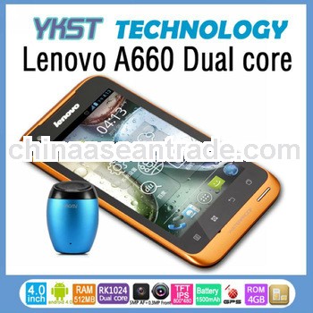 Cheap Lenovo smart cell phone Lenovo A660 4.0 inch TFT screen MTK 6577 Dual Core 1Ghz Dual Cameras 0