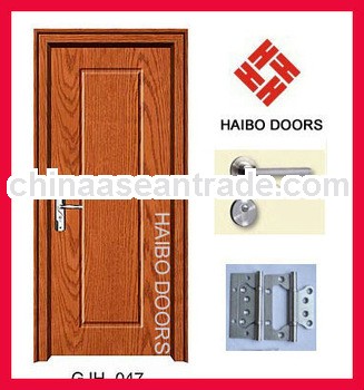 Cheap PVC door with frame, casing, lock, hinges for room (HB-047)