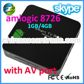 Cheapest china android 4.0 amlogic 8726 m3 tv box