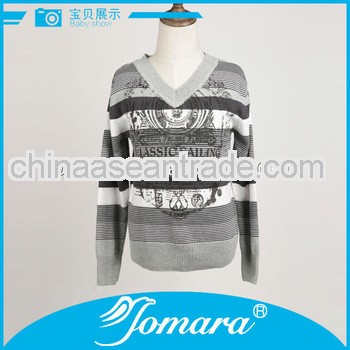 Children boys winter v neck long sleeve knit sweater pattern