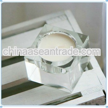 Chinese Handicraft Square Glass Candle Container Holder For Wedding House Designs