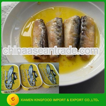 Chinese supplier Canned sardine fish in vegetable oil 125g canned seafood canned food