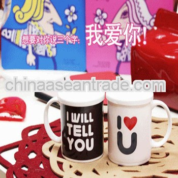 Christmas Gift Creative color change cup i love you cup/love heart mug ------ factory supply