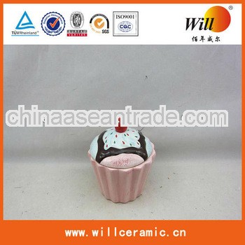 Colorful Ceramic Cake Shape Canister